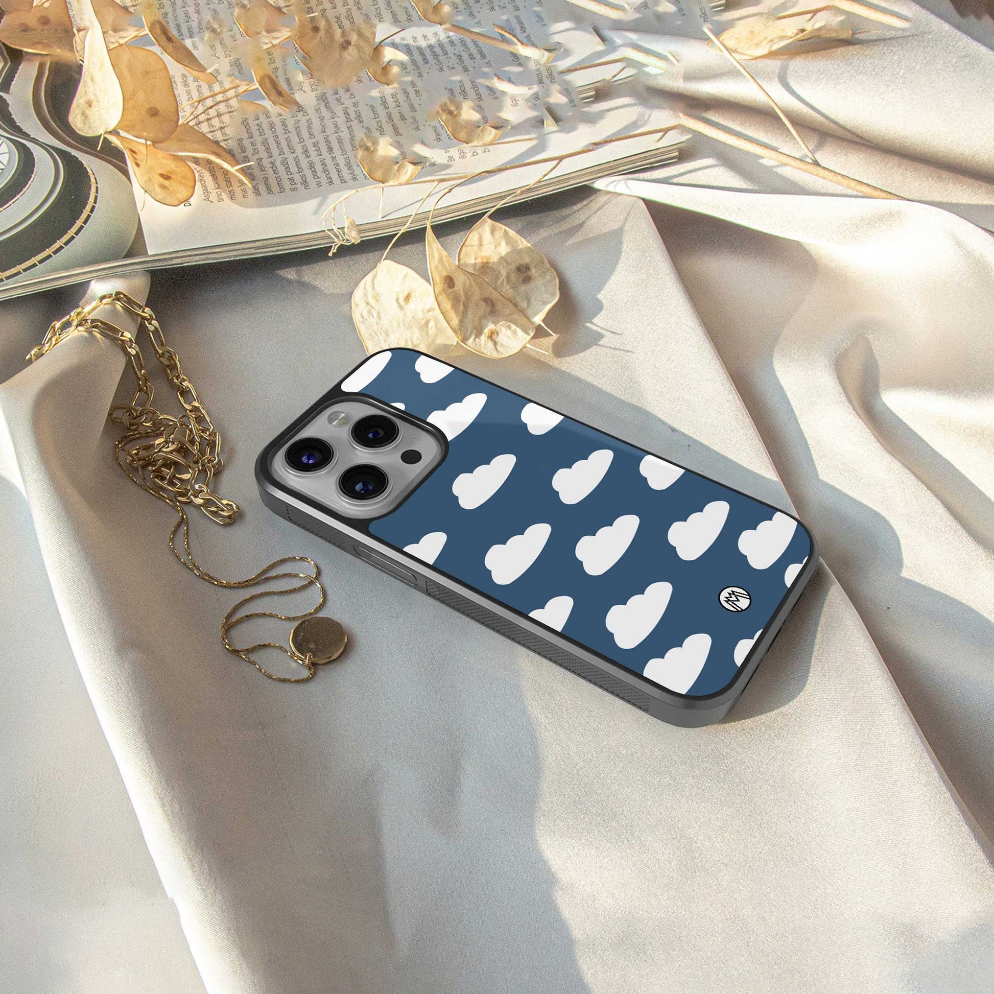 clouds back phone cover | glass case for samsung galaxy s24 ultra