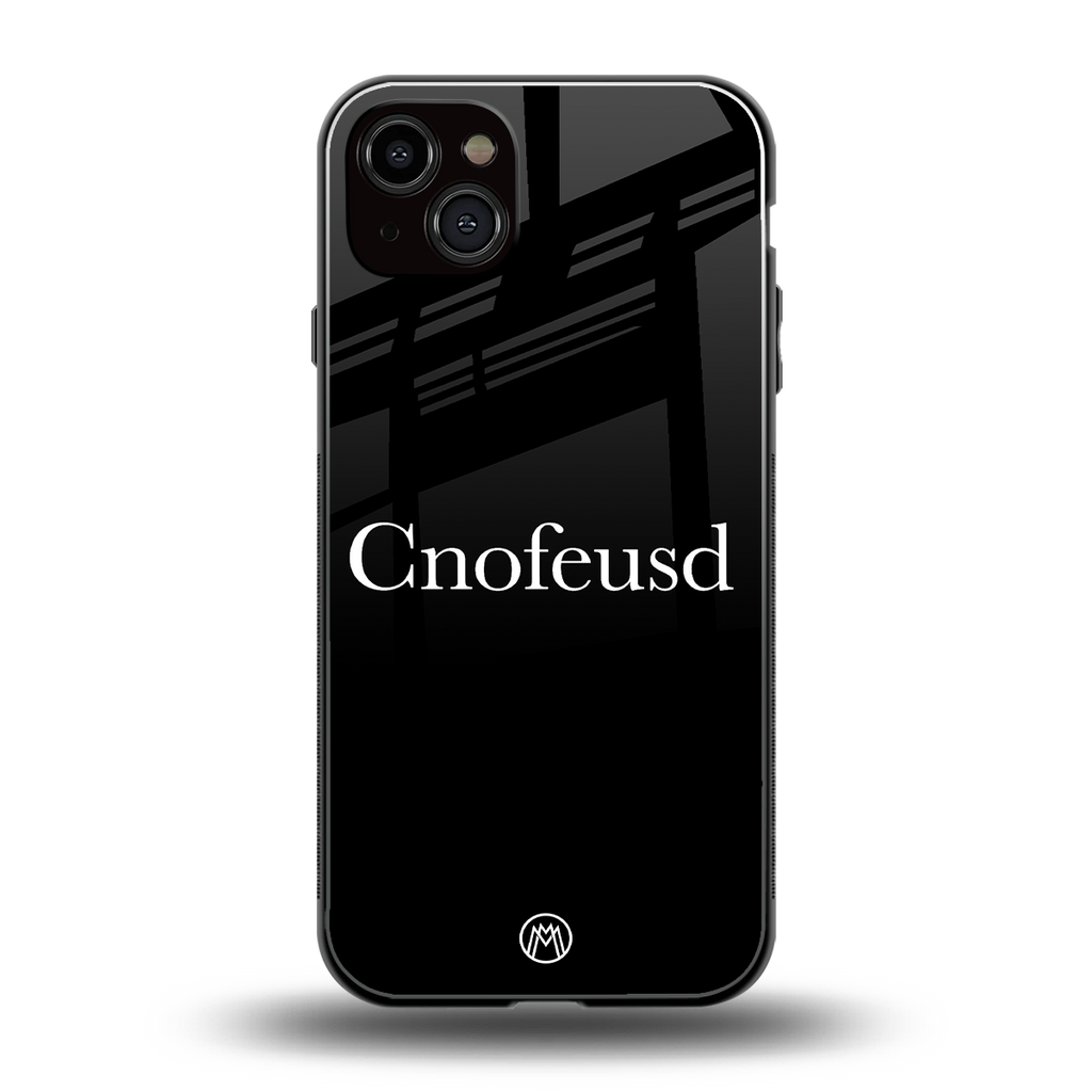 cnofeusd confused black back phone cover | glass case for iphone 14 plus