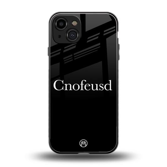 cnofeusd confused black back phone cover | glass case for iphone 15