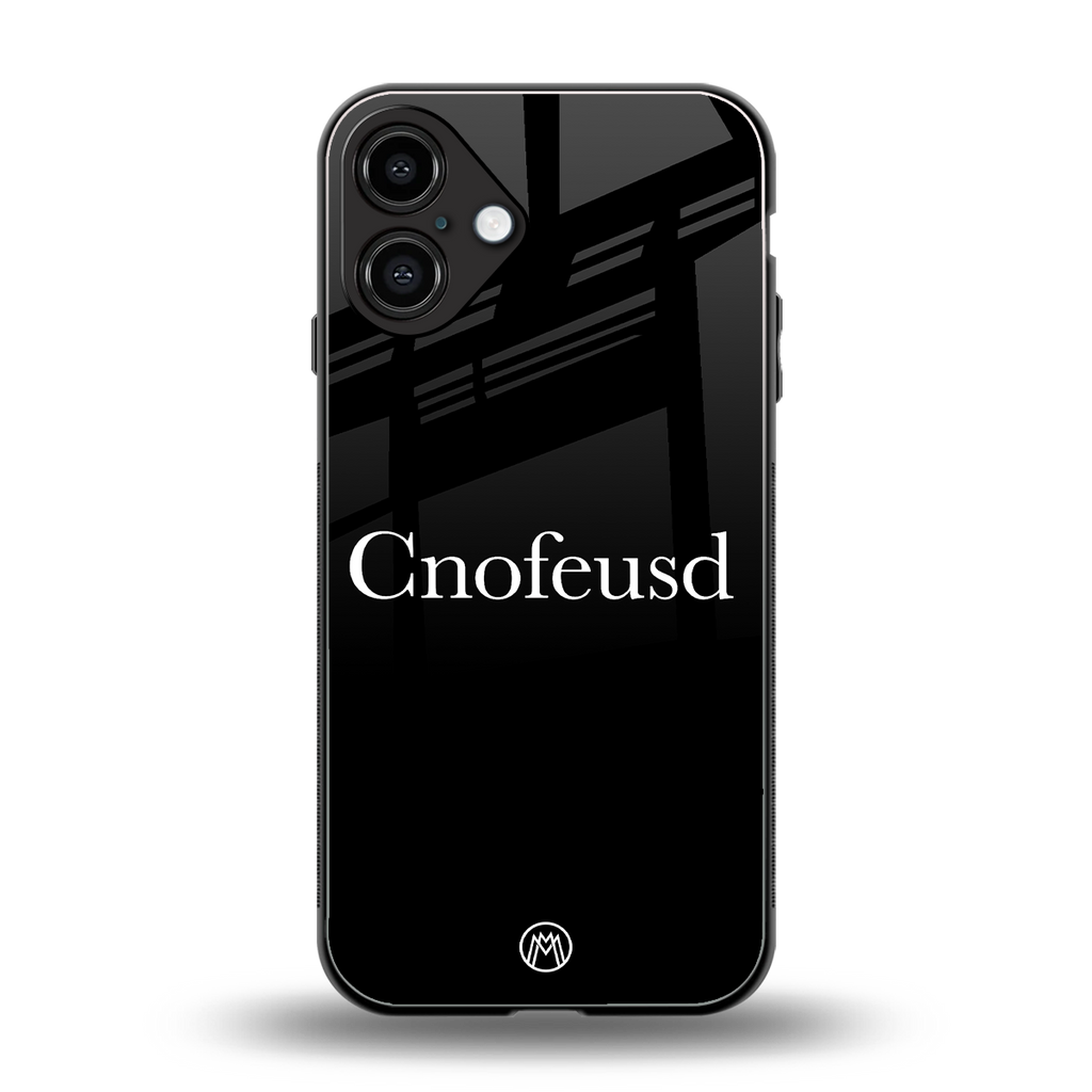 cnofeusd confused black back phone cover | glass case for iphone 16 plus