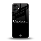 cnofeusd confused black back phone cover | glass case for iphone 16 plus