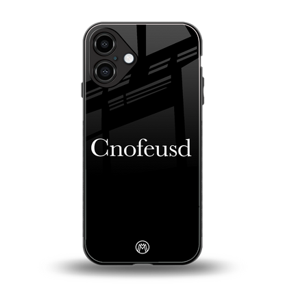 cnofeusd confused black back phone cover | glass case for iphone 16 plus