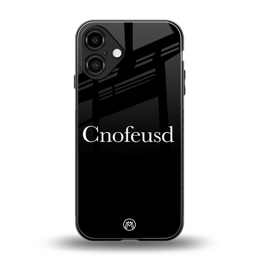 cnofeusd confused black back phone cover | glass case for iphone 16 plus