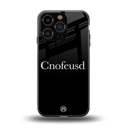 cnofeusd confused black back phone cover | glass case for iphone 16 pro