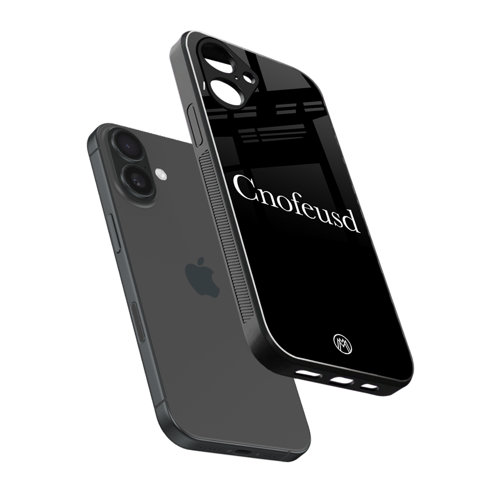cnofeusd confused black back phone cover | glass case for iphone 16