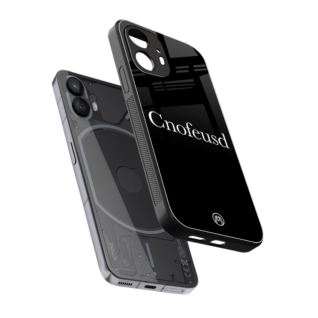 cnofeusd confused black back phone cover | glass case for nothing phone 2