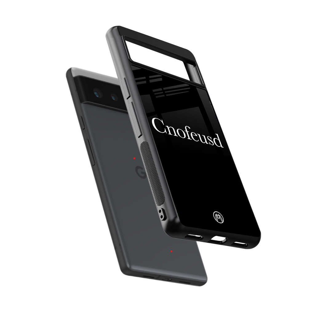 cnofeusd confused black back phone cover | glass case for google pixel 6