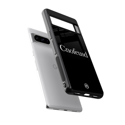 cnofeusd confused black back phone cover | glass case for google pixel 8 pro