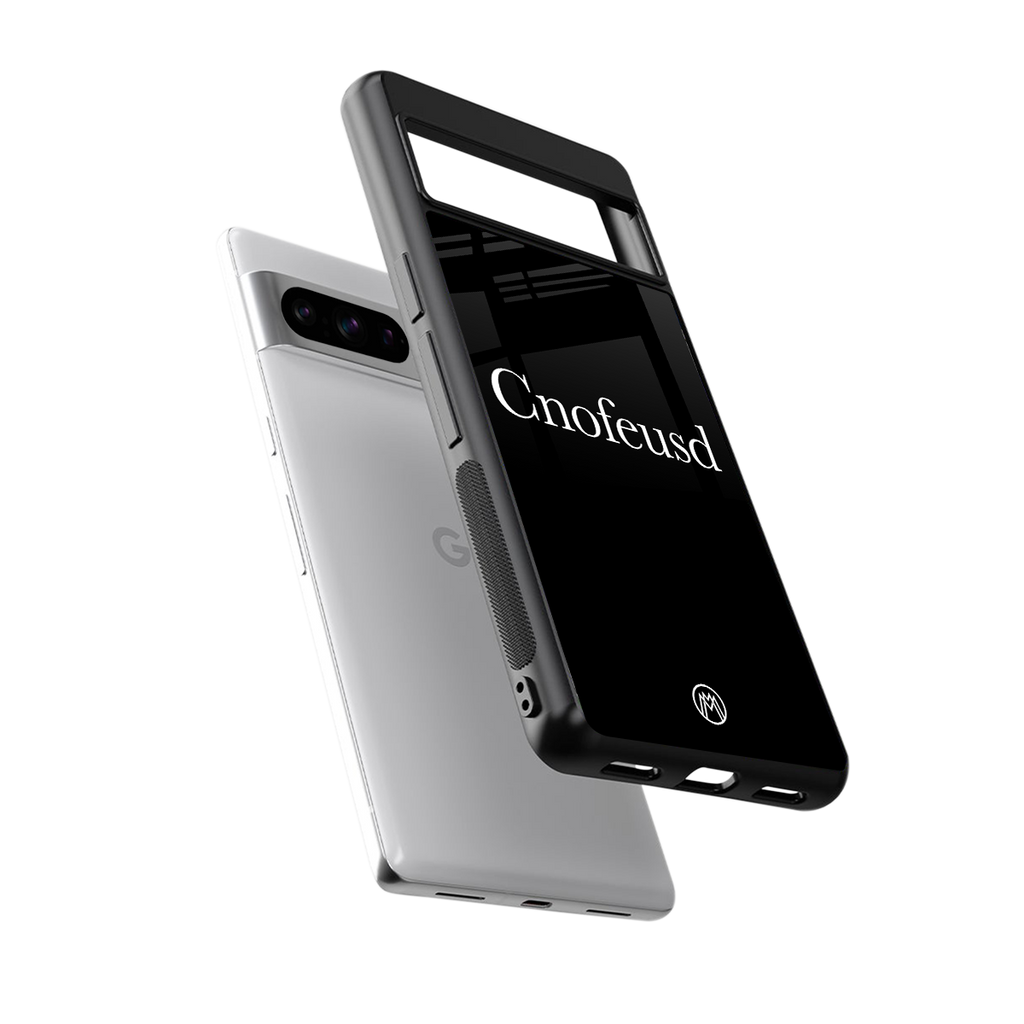 cnofeusd confused black back phone cover | glass case for google pixel 8 pro