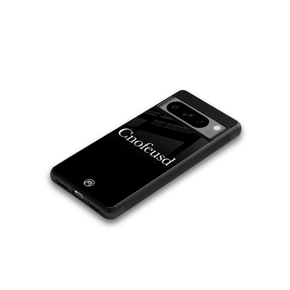 cnofeusd confused black back phone cover | glass case for google pixel 8 pro