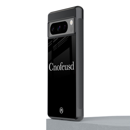 cnofeusd confused black back phone cover | glass case for google pixel 8 pro