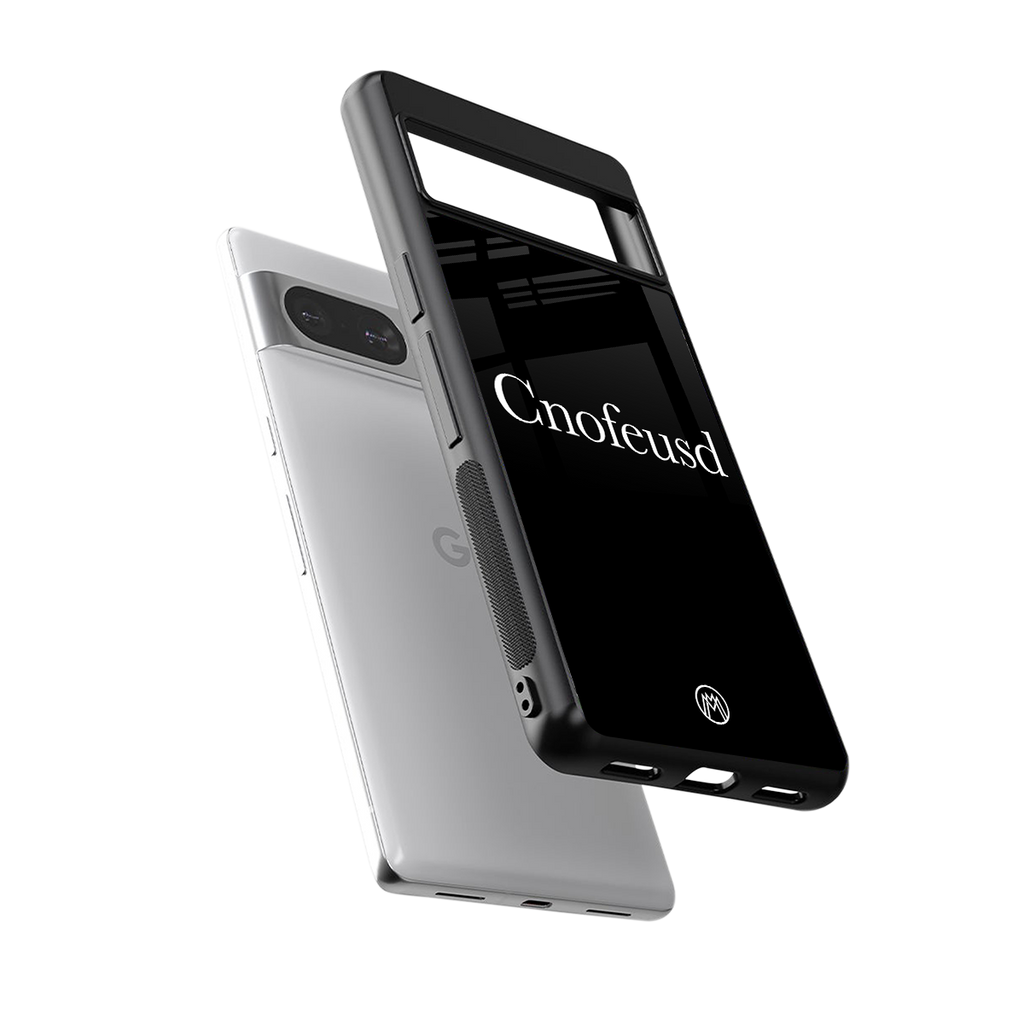 cnofeusd confused black back phone cover | glass case for Google Pixel 8
