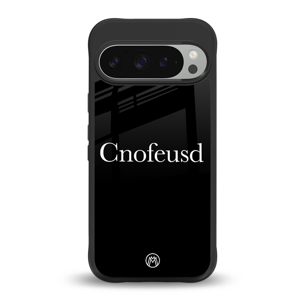 cnofeusd confused black back phone cover | glass case for google pixel 9 pro xl