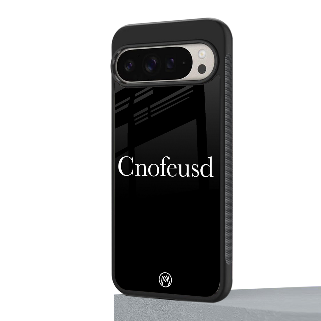 cnofeusd confused black back phone cover | glass case for google pixel 9 pro xl