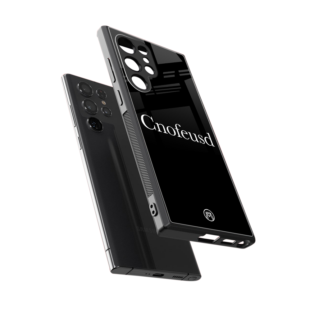 cnofeusd confused black back phone cover | glass case for samsung galaxy s23 ultra