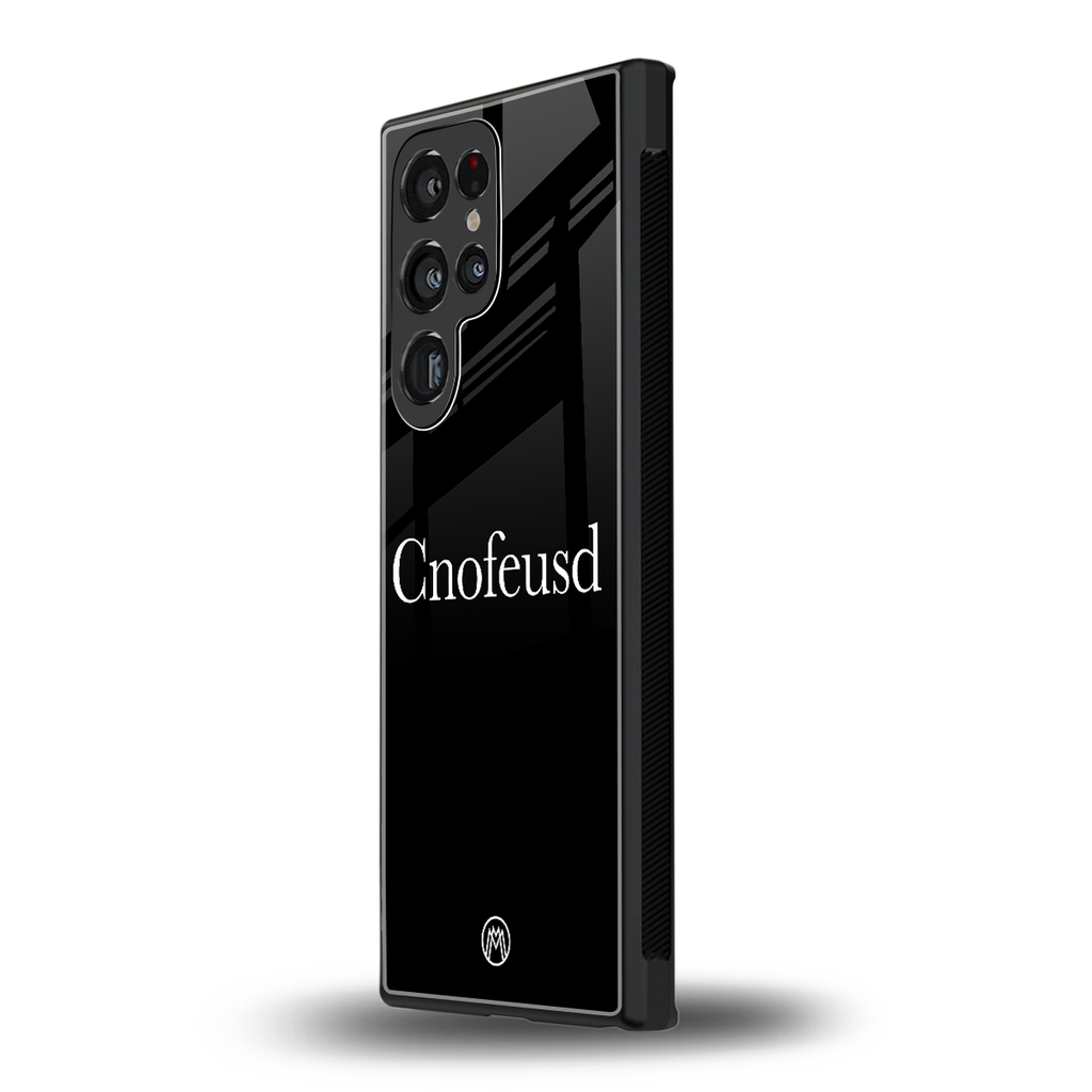 cnofeusd confused black back phone cover | glass case for samsung galaxy s23 ultra