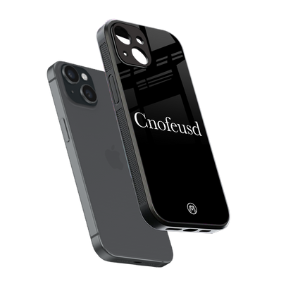 cnofeusd confused black back phone cover | glass case for iphone 14