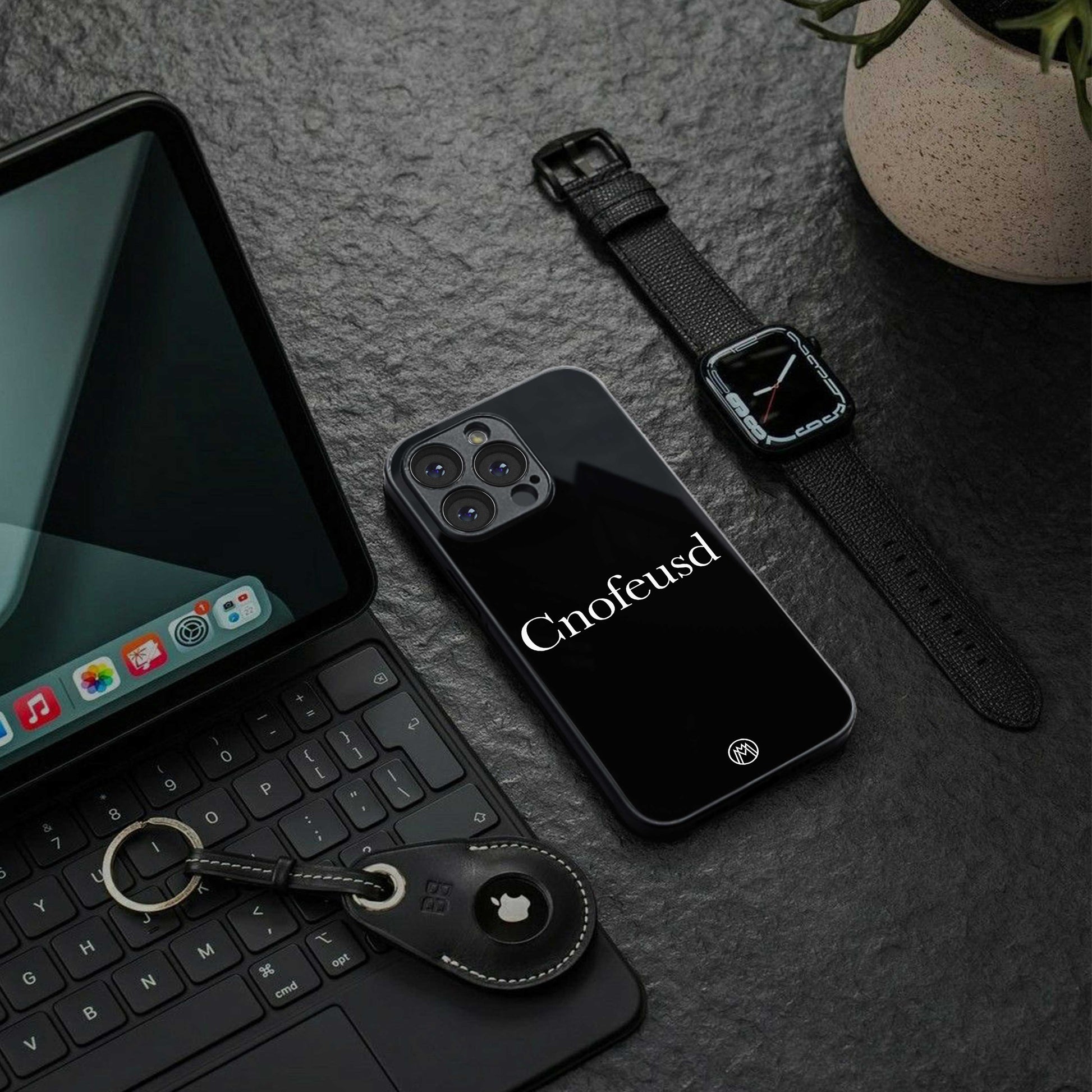 cnofeusd confused black back phone cover | glass case for samsung galaxy s24 ultra