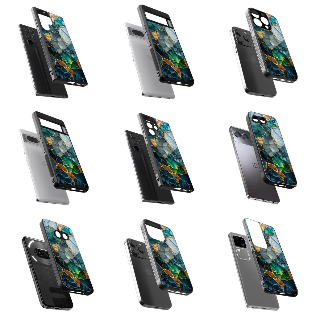 Durable Glass Back Mobile Case for iPhone, Samsung, OnePlus, Google Pixel, Redmi, Vivo, Oppo