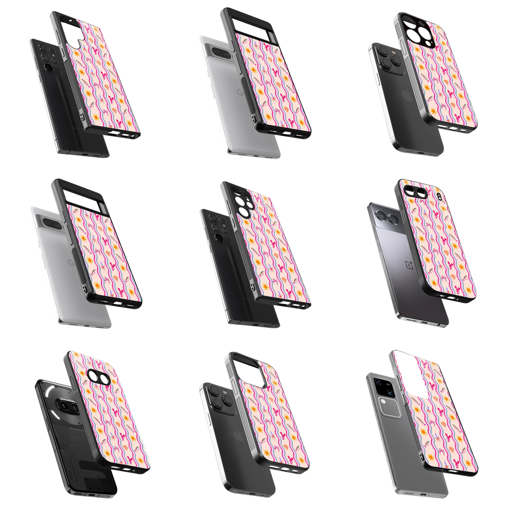Durable Glass Back Mobile Case for iPhone, Samsung, OnePlus, Google Pixel, Redmi, Vivo, Oppo