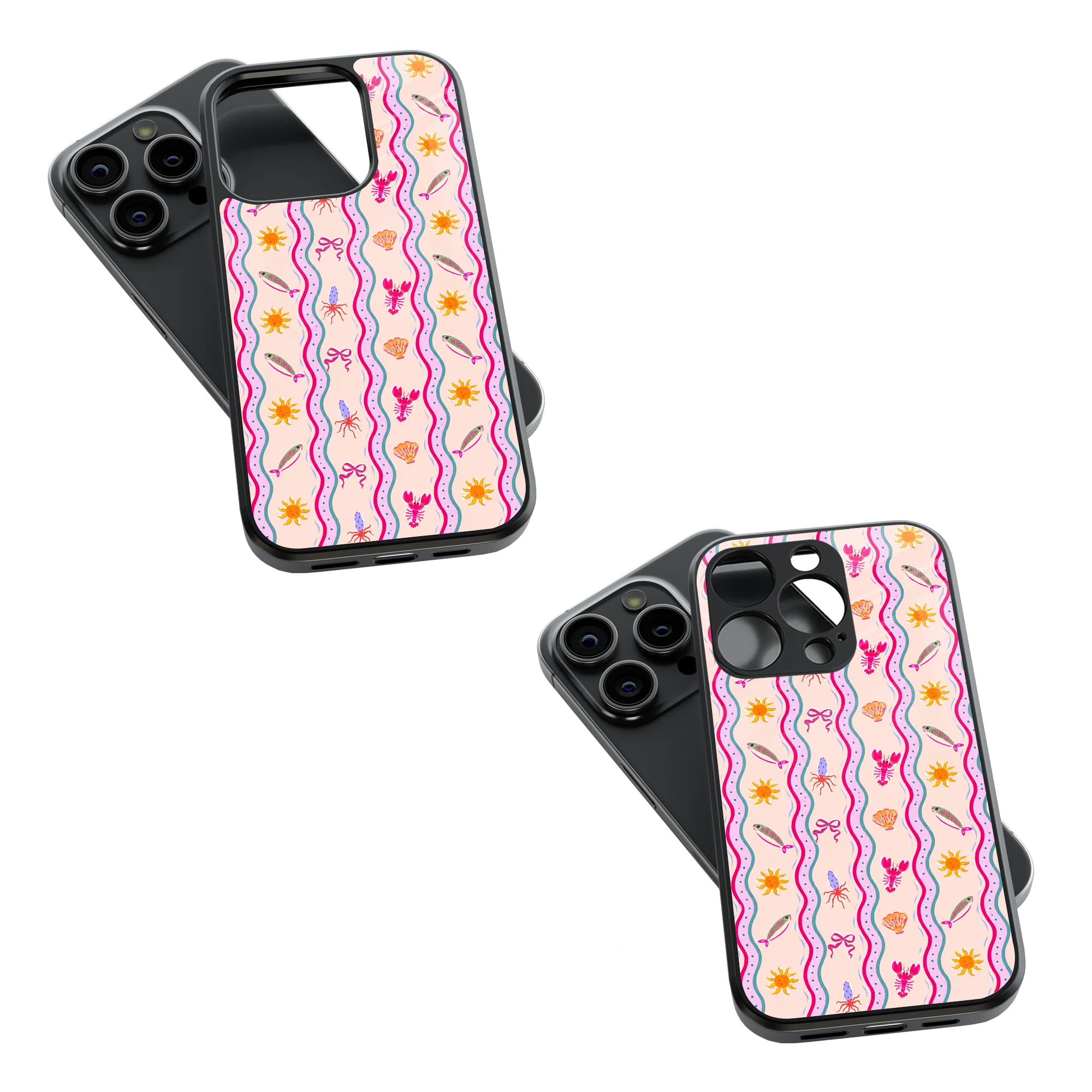 Trendy Glass Back Mobile Case for iPhone, Samsung, Redmi, OnePlus, Google Pixel, Motorola
