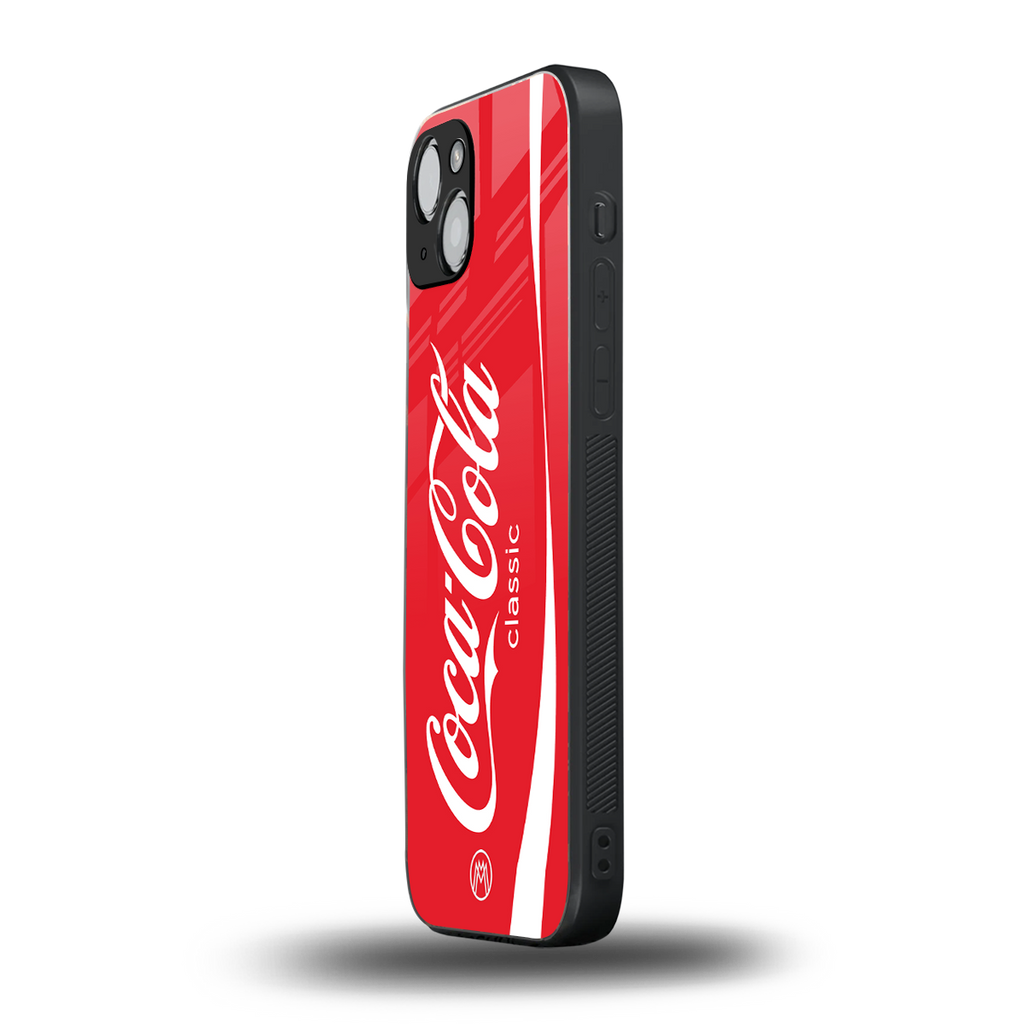 coca cola classic back phone cover | glass case for iphone 14 plus