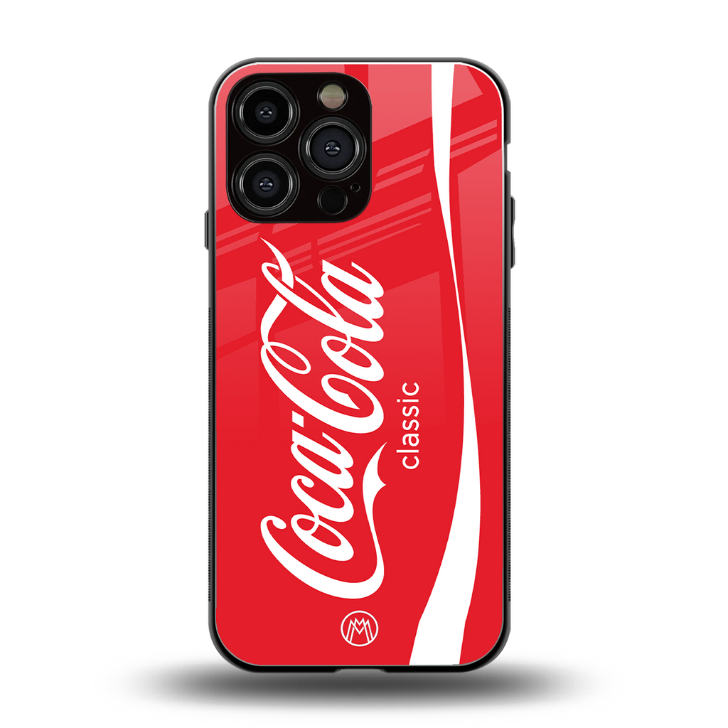 coca cola classic back phone cover | glass case for iphone 15 pro max