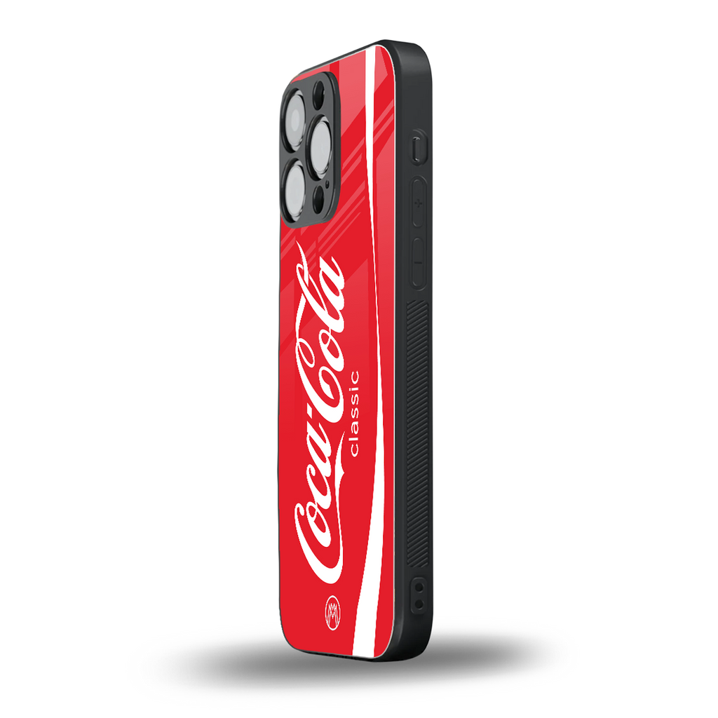 coca cola classic back phone cover | glass case for iphone 15 pro max