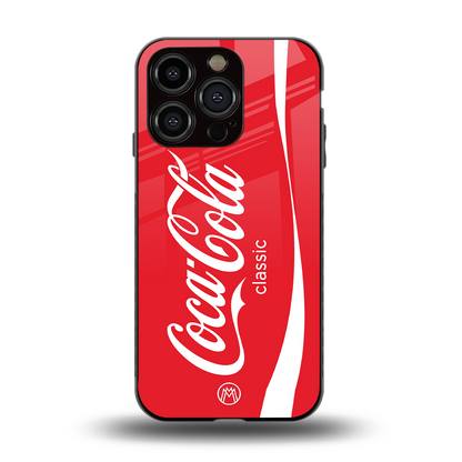 coca cola classic back phone cover | glass case for iphone 15 pro
