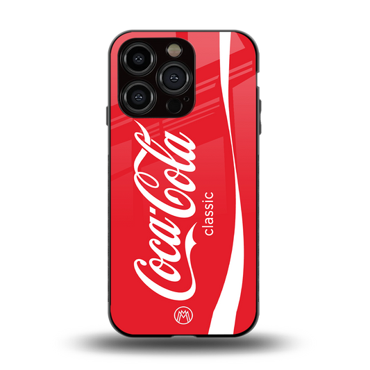 coca cola classic back phone cover | glass case for iphone 15 pro