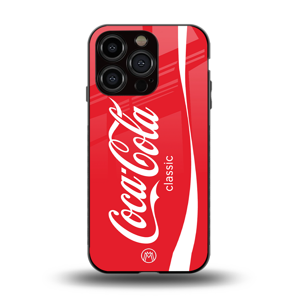 coca cola classic back phone cover | glass case for iphone 14 pro