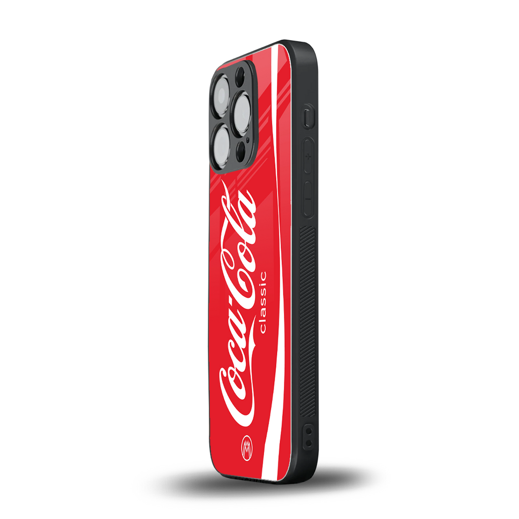 coca cola classic back phone cover | glass case for iphone 14 pro