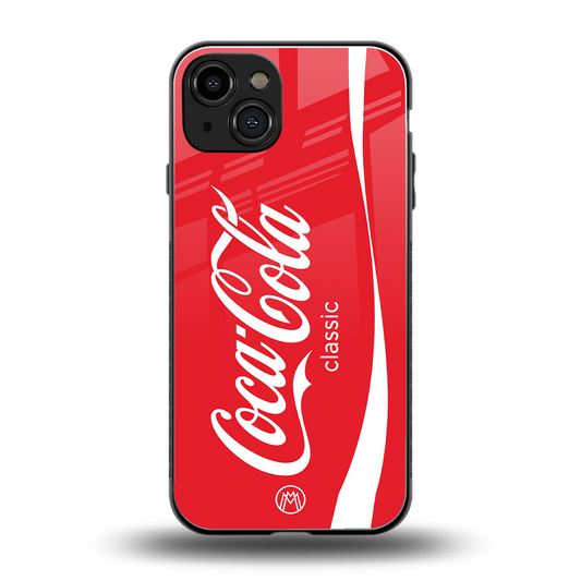 coca cola classic back phone cover | glass case for iphone 15