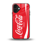 coca cola classic back phone cover | glass case for iphone 16 plus