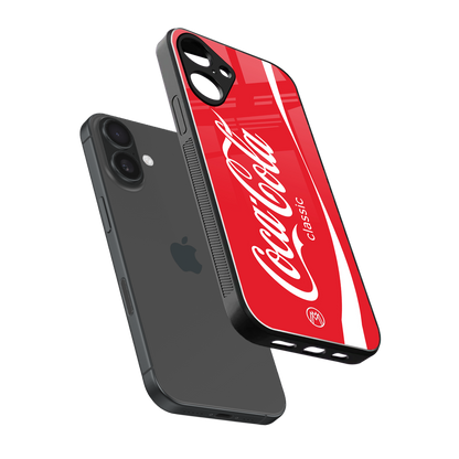 coca cola classic back phone cover | glass case for iphone 16 plus
