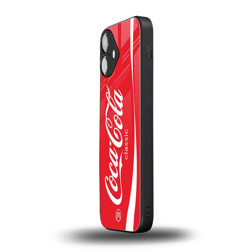 coca cola classic back phone cover | glass case for iphone 16 plus