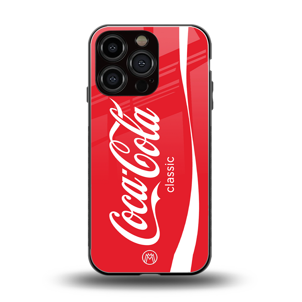 coca cola classic back phone cover | glass case for iphone 16 pro
