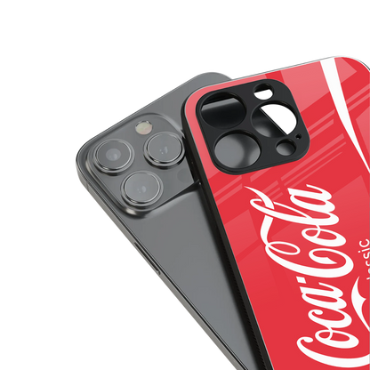 coca cola classic back phone cover | glass case for iphone 16 pro