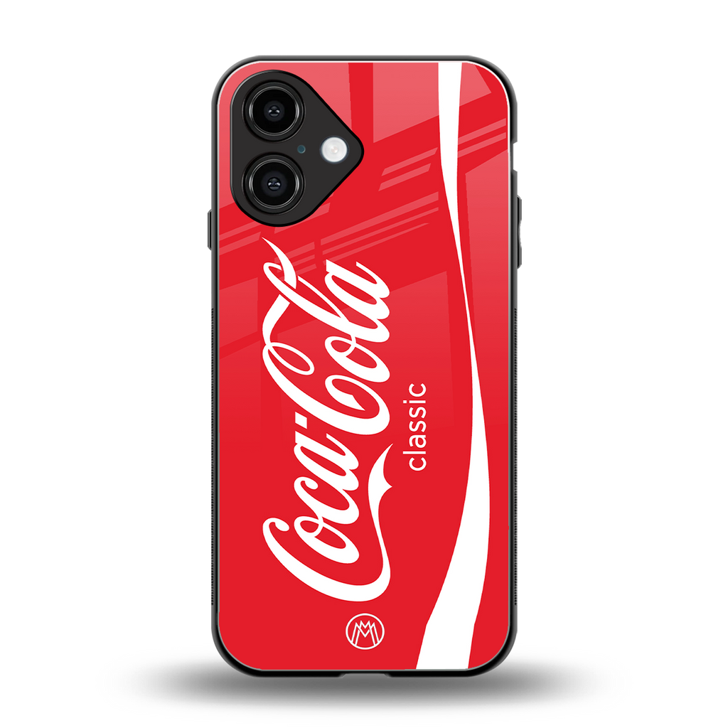 coca cola classic back phone cover | glass case for iphone 16