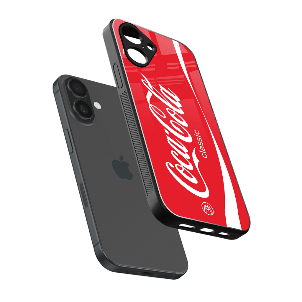 coca cola classic back phone cover | glass case for iphone 16