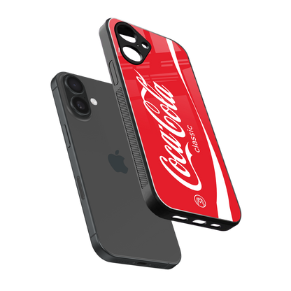 coca cola classic back phone cover | glass case for iphone 16