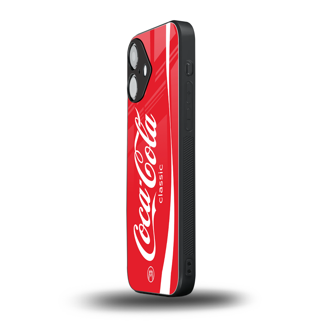 coca cola classic back phone cover | glass case for iphone 16