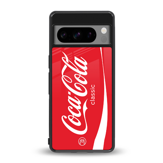 coca cola classic back phone cover | glass case for google pixel 8 pro