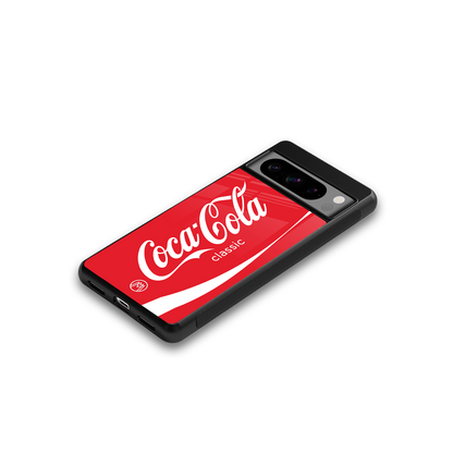 coca cola classic back phone cover | glass case for google pixel 8 pro