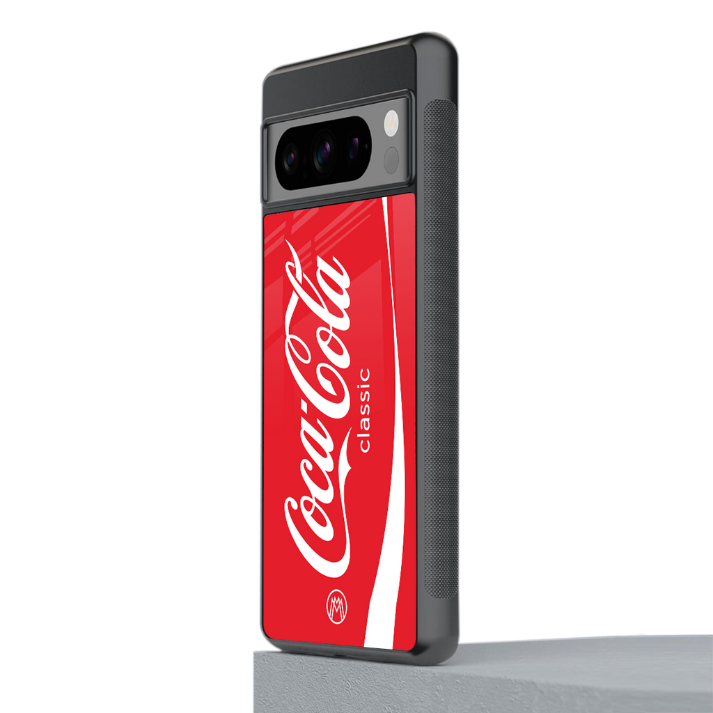 coca cola classic back phone cover | glass case for google pixel 8 pro