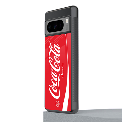 coca cola classic back phone cover | glass case for google pixel 8 pro