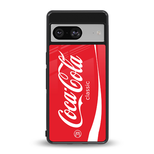 coca cola classic back phone cover | glass case for Google Pixel 8