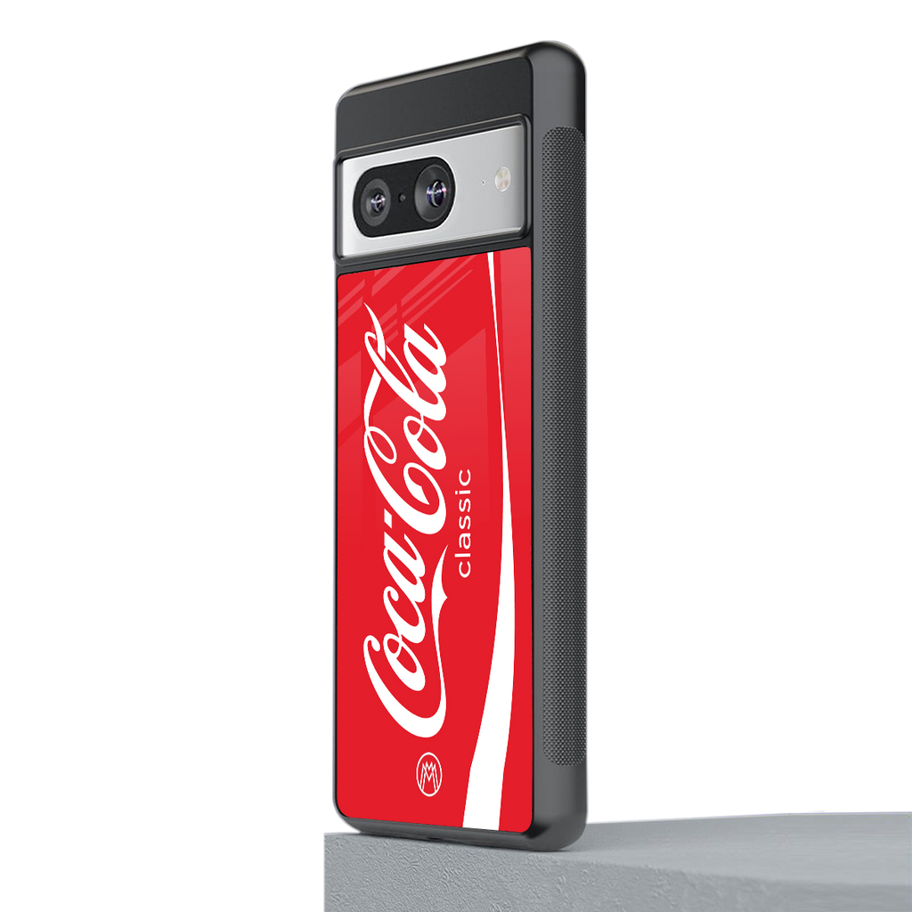 coca cola classic back phone cover | glass case for Google Pixel 8