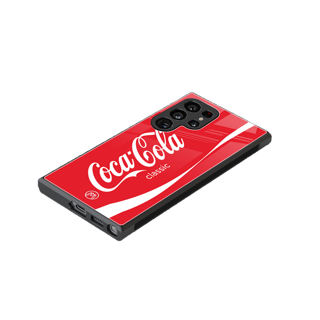 coca cola classic back phone cover | glass case for samsung galaxy s23 ultra