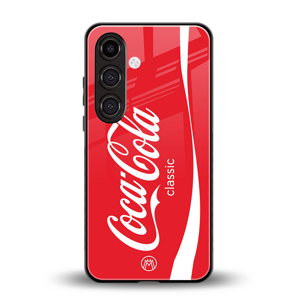 coca cola classic back phone cover | glass case for samsung galaxy s24